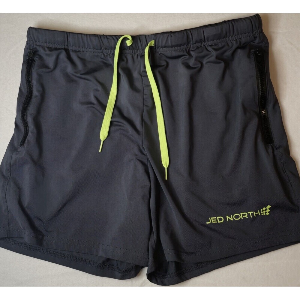 Jed North Shorts Men Sz Large Gray Bodybuilding Lifting Workout Gym Running Zip